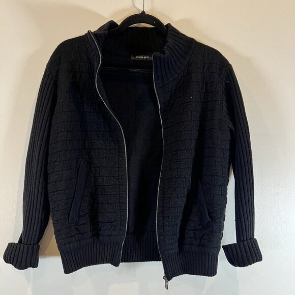 Annette Gortz Women's Full Zip Merino Wool Black Sweater M - Picture 8 of 14